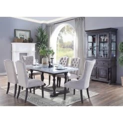 Gerardo Dining Table White Marble/Espresso Brown - Acme Furniture -Online Furniture Store GUEST 14e0d910 4343 41d8 8344 68da499a8d78