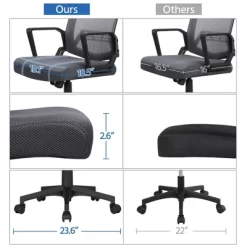 Yaheetech Adjustable Mid-Back Office Chair Computer Chair With Wheels -Online Furniture Store GUEST 153589e5 0249 4df5 92e5 5f6d101476ff