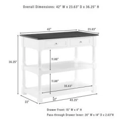 Caitlyn Wood Top Kitchen Island White/Dark Brown - Crosley -Online Furniture Store GUEST 159b6490 b7dd 4a82 801b fc421ed8ae81