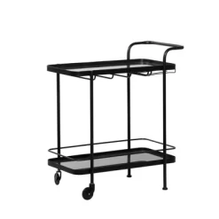 Contemporary Metal Bar Cart Black - Olivia & May -Online Furniture Store GUEST 166c029b c1ae 4fd6 91d6 314b6a47fb93