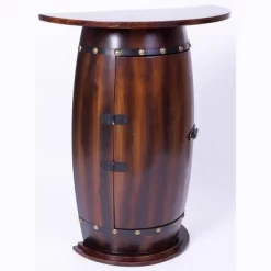 Vintiquewise Rustic Lockable Barrel Shaped Wine Bar Cabinet Wooden End Table 9 Vintiquewise Rustic Lockable Barrel Shaped Wine Bar Cabinet Wooden End Table -Online Furniture Store GUEST 170bed13 2c55 449d a372 e67539ec8846