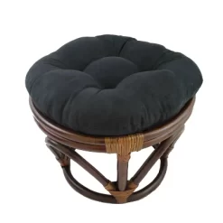 Rattan Ottoman With Micro Suede Cushion - International Caravan -Online Furniture Store GUEST 171aa8c6 31fc 4a73 a7d3 fb3cfe83c1f2
