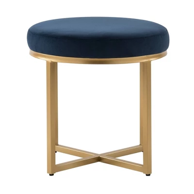 18" Round Ottoman With Metal Base - WOVENBYRD 5 18" Round Ottoman With Metal Base - WOVENBYRD - Image 5