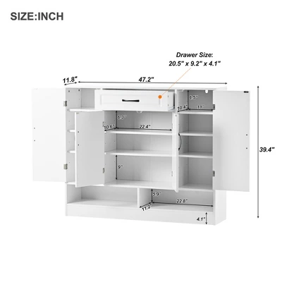 Sleek And Modern Shoe Cabinet With Adjustable Shelves - ModernLuxe 2 Sleek And Modern Shoe Cabinet With Adjustable Shelves - ModernLuxe - Image 2