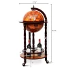 Costway 17.5'' Wood Globe Wine Bar Stand 16th Century Italian Rack Liquor Bottle Shelf