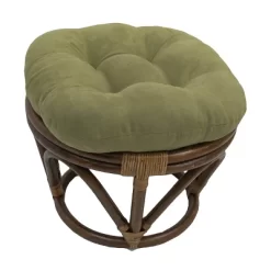 Rattan Ottoman With Micro Suede Cushion - International Caravan -Online Furniture Store GUEST 18540750 a270 4b54 8418 5d19b2cc4887