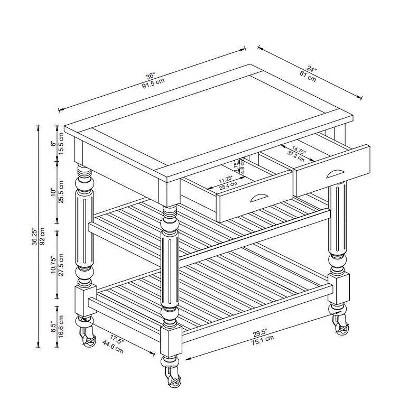 Barker Kitchen Cart And Islands - Linon 12 Barker Kitchen Cart And Islands - Linon - Image 12