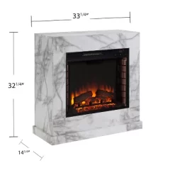 Dridun Faux Marble Fireplace White/Gray - Aiden Lane