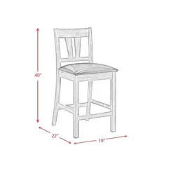 2pc Grayson Counter Height Barstool And Side Chair Set With Wooden Seats Gray - Picket House Furnishings
