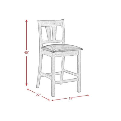 2pc Grayson Counter Height Barstool And Side Chair Set With Wooden Seats Gray - Picket House Furnishings 1 2pc Grayson Counter Height Barstool And Side Chair Set With Wooden Seats Gray - Picket House Furnishings