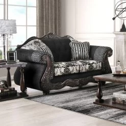 Sunnyslope Button Tufted Loveseat Black - Furniture Of America