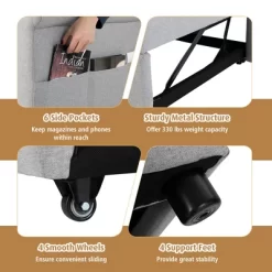 Costway Convertible Sofa Bed 3-in-1 Pull-out Sofa Chair Adjustable Reclining Chair Grey -Online Furniture Store GUEST 1ae4c1c4 f207 4255 9637 ffdb20b3c238