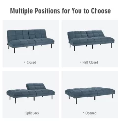 Costway Modern Convertible Futon Sofa Bed Linen Fabric Folding Couch Recliner GreyAquamarineBlue -Online Furniture Store GUEST 1bb6e1d7 7ae7 4a1f 8333 2122c0750fa3