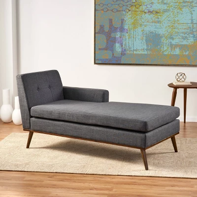 Stormi Mid-Century Modern Fabric Chaise Lounge - Christopher Knight Home 1 Stormi Mid-Century Modern Fabric Chaise Lounge - Christopher Knight Home