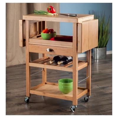 Barton Kitchen Cart Bamboo Natural - Winsome 4 Barton Kitchen Cart Bamboo Natural - Winsome - Image 4