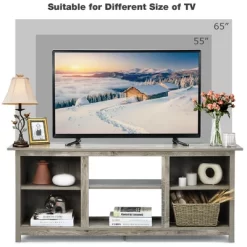 Costway 58'' 2-Tier TV Stand Entertainment Media Center Console Up To 65'' Grey -Online Furniture Store GUEST 1d764d72 b1c0 4171 9000 f1ba6feaa447