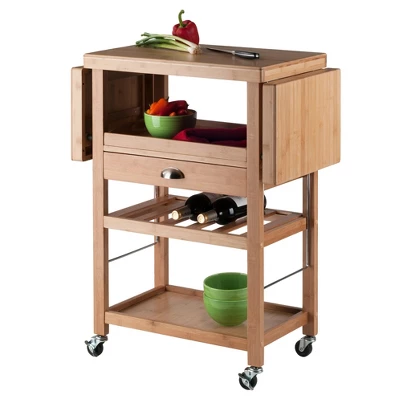 Barton Kitchen Cart Bamboo Natural - Winsome 3 Barton Kitchen Cart Bamboo Natural - Winsome - Image 3