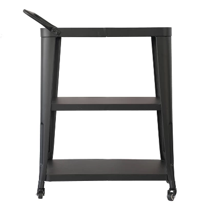 3 Tiered Harold Industrial Metal Dining Cart Black - AC Pacific 5 3 Tiered Harold Industrial Metal Dining Cart Black - AC Pacific - Image 5