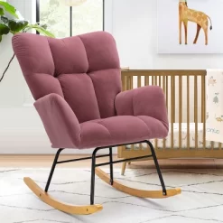 Epping Nursery Rocking Chair,Velvet Upholstered Glider Rocker Rocking Accent Chair,Wingback Rocking Chairs-Maison Boucle -Online Furniture Store GUEST 1e379390 6a3c 4418 814c 93748bff7911