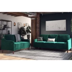 Penny 2 Seater Loveseat Sofa Green Velvet - Room & Joy -Online Furniture Store GUEST 1e7ddf30 db32 4696 80b2 8ae2d8f4e144