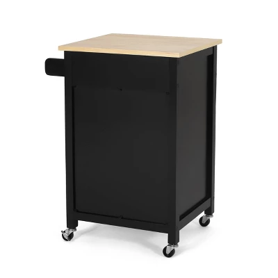 Maynard Contemporary Glass Paneled Kitchen Cart Natural/Black - Christopher Knight Home 4 Maynard Contemporary Glass Paneled Kitchen Cart Natural/Black - Christopher Knight Home - Image 4