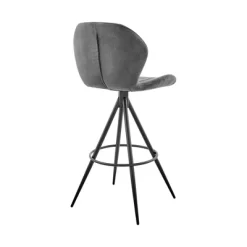 26" Catalina Counter Stool With Fabric Finish Black/Charcoal - Armen Living -Online Furniture Store GUEST 1f8d7d1c 14e3 47b0 96c6 1d054f36c45a