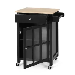 Maynard Contemporary Glass Paneled Kitchen Cart Natural/Black - Christopher Knight Home 13 Maynard Contemporary Glass Paneled Kitchen Cart Natural/Black - Christopher Knight Home -Online Furniture Store GUEST 207cd4cb 56e9 4e0d a6a8 bf9b52fbb960
