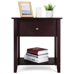 Costway 2PCS Nightstand Sofa End Side Table W/ Storage Drawer Bottom Shelf Espresso 13 Costway 2PCS Nightstand Sofa End Side Table W/ Storage Drawer Bottom Shelf Espresso -Online Furniture Store GUEST 21cfdd5b f298 4a49 ad93 02854cbe6b65