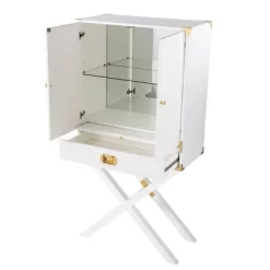 Claude Tall Bar Cabinet With Storage White/Gold - Aiden Lane -Online Furniture Store GUEST 22f0986f 5270 4b3e a7b9 0eb3c24fd49f