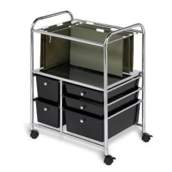 Honey-Can-Do 5 Drawer Rolling File Cart Black