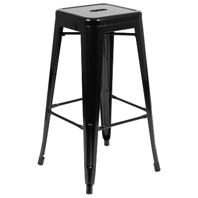 Emma And Oliver 4 Pack 30" High Metal Indoor Bar Stool - Stackable Stool 10 Emma And Oliver 4 Pack 30" High Metal Indoor Bar Stool - Stackable Stool - Image 10