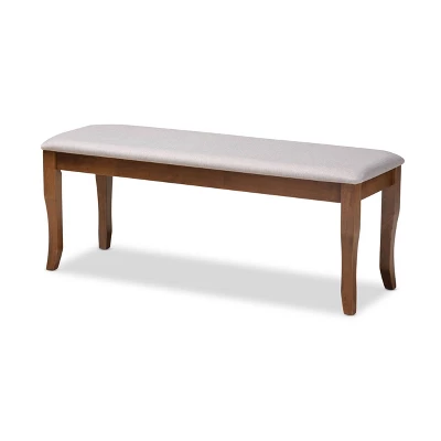 Cornelie Fabric Upholstered Wood Dining Bench - Baxton Studio 8 Cornelie Fabric Upholstered Wood Dining Bench - Baxton Studio - Image 8