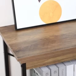 HOMCOM 2-Tier Shelf, Modern Style Bookshelf With Metal Frame For Living Room, Bedroom, And Office, Brown -Online Furniture Store GUEST 2403074c 6e44 46d1 a3cc 1fa2680f7bd2