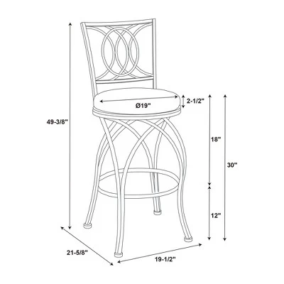 30" Dana Big And Tall Metal Crossed Legs Barstool - Powell Company 9 30" Dana Big And Tall Metal Crossed Legs Barstool - Powell Company - Image 9
