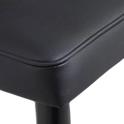 55 Downing Street Metal Bar Stool Black Gold 25" High Mid Century Modern Faux Leather Cushion With Backrest Footrest For Kitchen Counter Height Island -Online Furniture Store GUEST 242056ee 10b1 48ab 98b6 6bcebf6ede4f