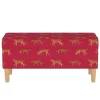 Storage Bench Cheetah Walk Raspberry - Skyline Furniture