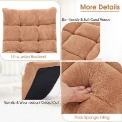 Costway Adjustable 14-Position Floor Chair Folding Lazy Gaming Sofa Chair Cushioned-Tan -Online Furniture Store GUEST 24febf39 4d6e 4795 b4bb 73eda597a312