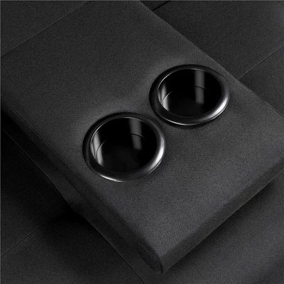 Yaheetech Convertible Futon Sofa Bed Tufted Fabric Futon With Cupholders And Pillows 4 Yaheetech Convertible Futon Sofa Bed Tufted Fabric Futon With Cupholders And Pillows - Image 4