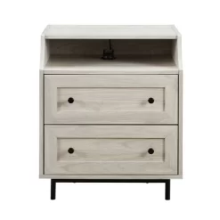 Transitional 2 Drawer Nightstand With USB Port - Saracina Home -Online Furniture Store GUEST 25945b3e 4823 49b8 a68b 0b3b259e20b4