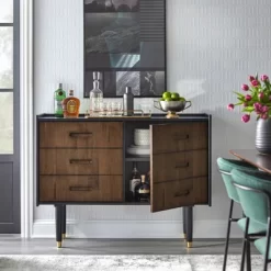 Randy Decorative/Buffet Cabinet Black/Walnut - Angelo:HOME -Online Furniture Store GUEST 26192224 afba 4a7d 8ffd 986b9b416fff