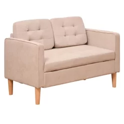 HOMCOM Modern 2-Seater Loveseat Button-Tufted Fabric Couch With Storage Chest, Cushions And Rubberwood Legs For Living Room 10 HOMCOM Modern 2-Seater Loveseat Button-Tufted Fabric Couch With Storage Chest, Cushions And Rubberwood Legs For Living Room -Online Furniture Store GUEST 26792b1e c395 426b 807d cdbaea6ccd42