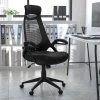 Emma And Oliver High Back Black Mesh Executive Swivel Office Chair With Flip-Up Arms