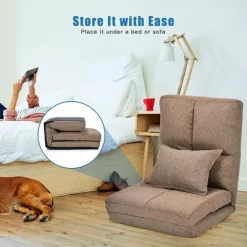 Costway Fold Down Chair Flip Out Lounger Convertible Sleeper Couch Futon Bed W/ Pillow -Online Furniture Store GUEST 284c4d43 7278 40fd 929f ba88e4e03d1a