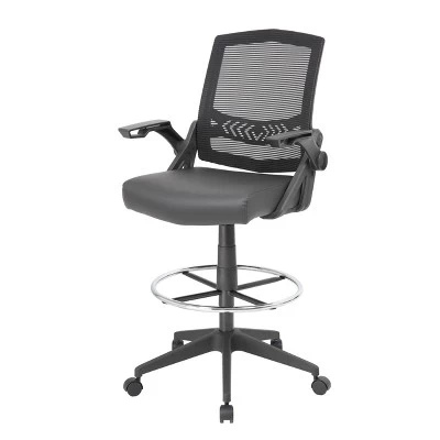 Drafting Stool With Flip Arms Mesh Black - Boss Office Products 5 Drafting Stool With Flip Arms Mesh Black - Boss Office Products - Image 5
