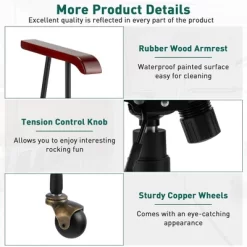 Costway Velvet Home Office Chair Swivel Adjustable Task Chair W/ Wooden Armrest -Online Furniture Store GUEST 295110a1 e91b 43ce 9389 c004659f2d4f