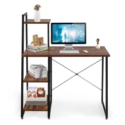 Tangkula Computer Desk Industrial Wood Study Desk W/Storage Shelf Writing Table Workstation Natural/Brown 11 Tangkula Computer Desk Industrial Wood Study Desk W/Storage Shelf Writing Table Workstation Natural/Brown -Online Furniture Store GUEST 295db47e 1055 493d b980 9ddfc4cc1db8