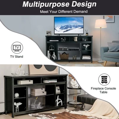 Tangkula 58" TV Stand Entertainment Console Center W/ Adjustable Open Shelves Up To 65" 6 Tangkula 58" TV Stand Entertainment Console Center W/ Adjustable Open Shelves Up To 65" - Image 6