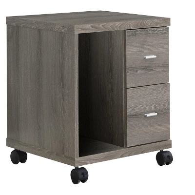 Monarch Specialties Reclaimed-Look 2 Drawer Computer Stand/Castor 5 Monarch Specialties Reclaimed-Look 2 Drawer Computer Stand/Castor - Image 5