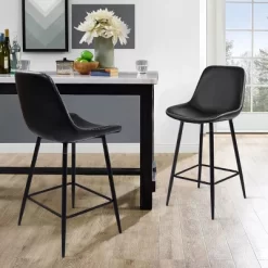 26" Edmund Upholstered Faux Leather Counter Height Stool (Set Of 2) -The Pop Maison -Online Furniture Store GUEST 2afba738 d416 4ae2 9501 599f4d64b360