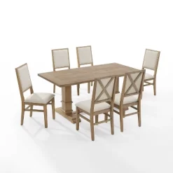 7pc Joanna Dining Set With 6 Upholstered Back Chairs Rustic Brown - Crosley 17 7pc Joanna Dining Set With 6 Upholstered Back Chairs Rustic Brown - Crosley -Online Furniture Store GUEST 2be7e46c 70af 4477 8478 0e3b9ab36a0d